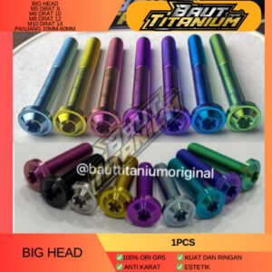 Baut Titanium M6X15 B drat 10 x 15  Gr5 - Big Head